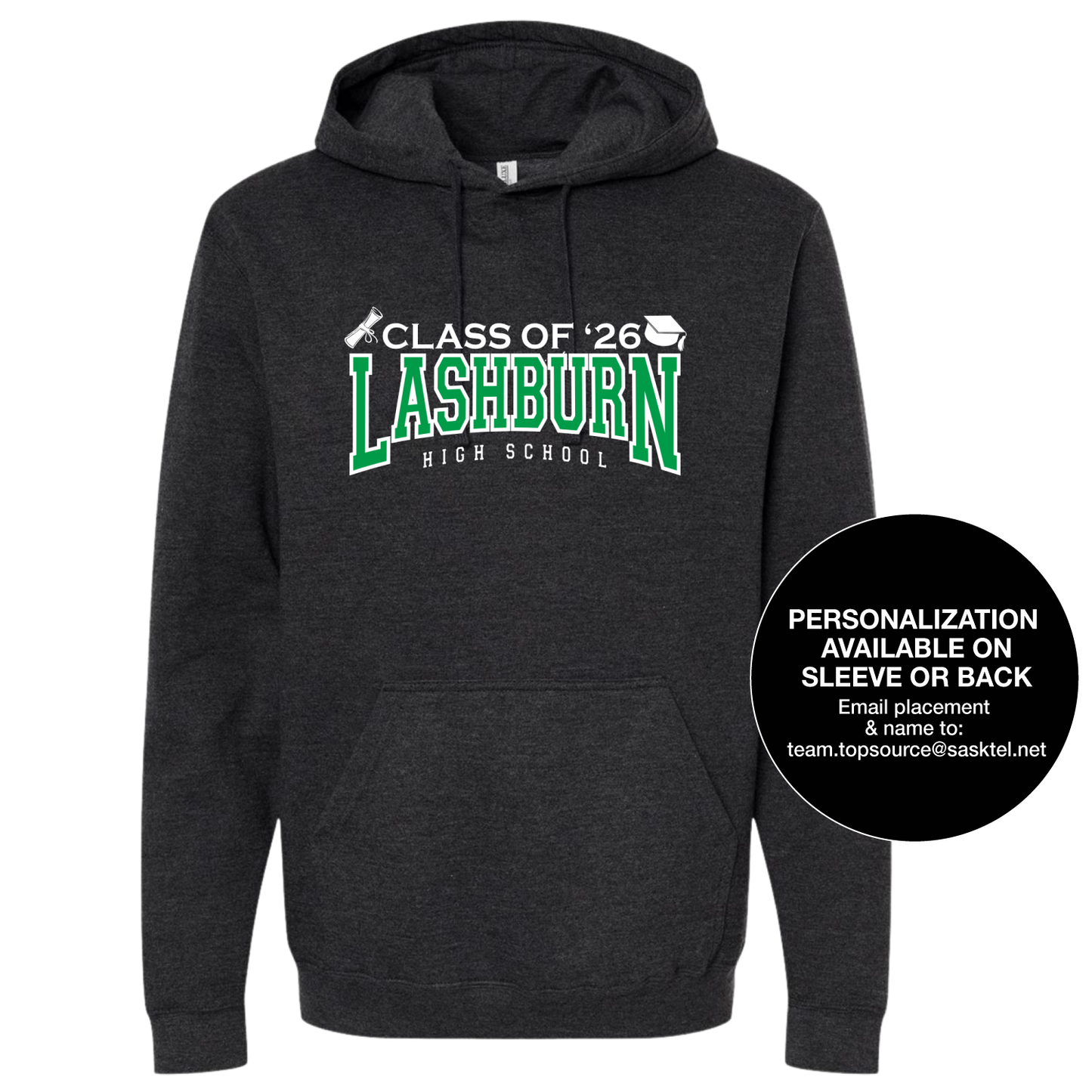 Lashburn High School Grad 2026 Charcoal Hoodie