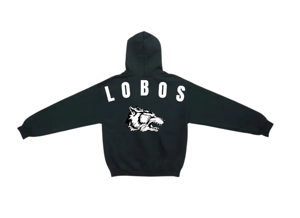 Logo on the back of hoodie