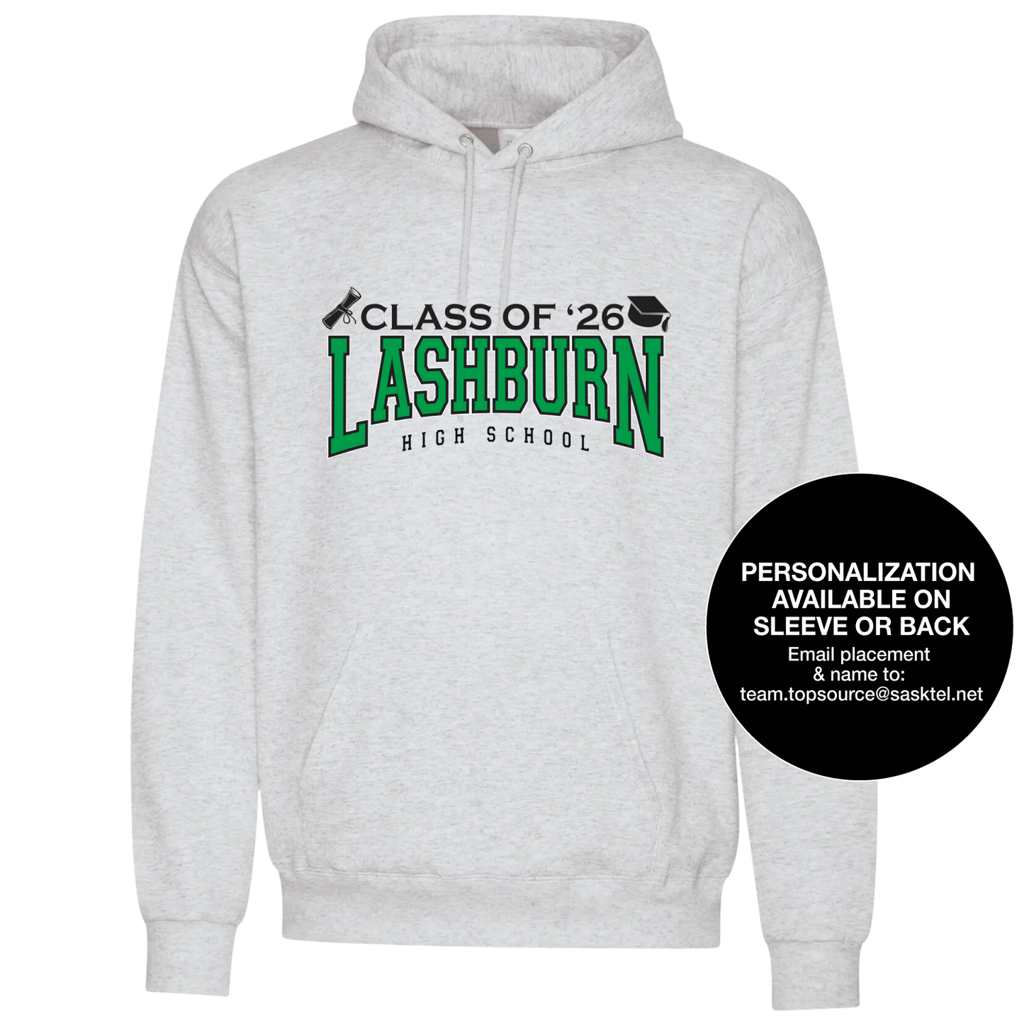 Lashburn High School Grad 2026 Ash Grey Hoodie