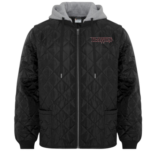 HAWKS QUILTED HOODED FREEZER JACKET