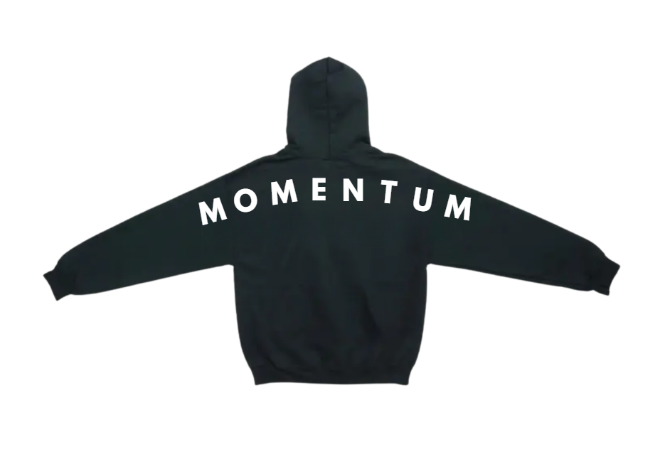 Momentum Volleyball Back Writing on hoodie