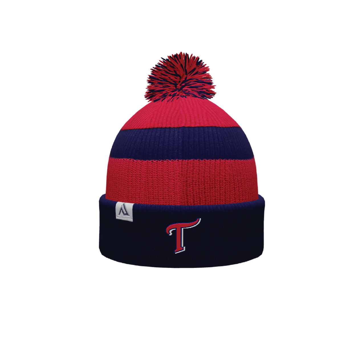 Twins Minor Baseball Striped Pom Beanie